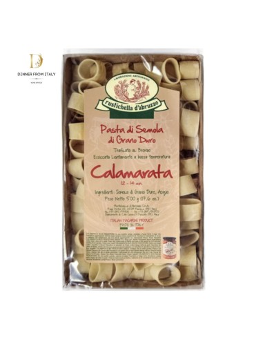 Pasta di semola di grano duro d'Abruzzo Calamarata Rustichella