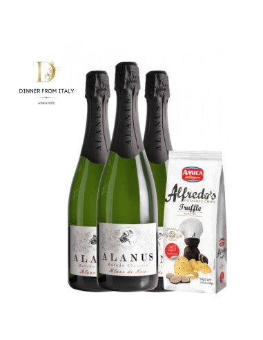 3 Metodo Classico Alanus Brut Blanc De Noir 2018 + Amica Chips Tartufo Alfredo's 3 x 100gr