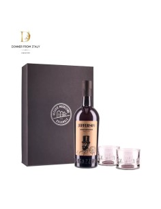 Confezione Regalo Amaro Importante Jefferson Vecchio Magazzino Doganale 70 cl con 2 bicchieri