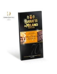 Tavoletta Extra Fondente 70% Mandorle e Arancia Baratti & Milano