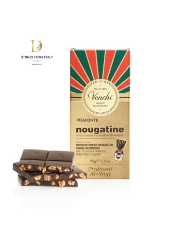 Venchi Tavoletta Cioccolato Fondente Nougatine 95 gr