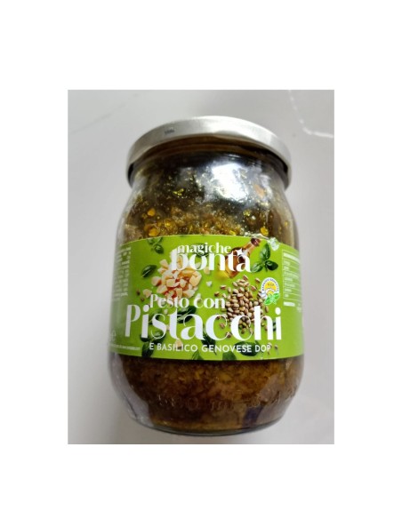 Pesto con Pistacchi e basilico Genovese DOP Magiche bontà 500 gr
