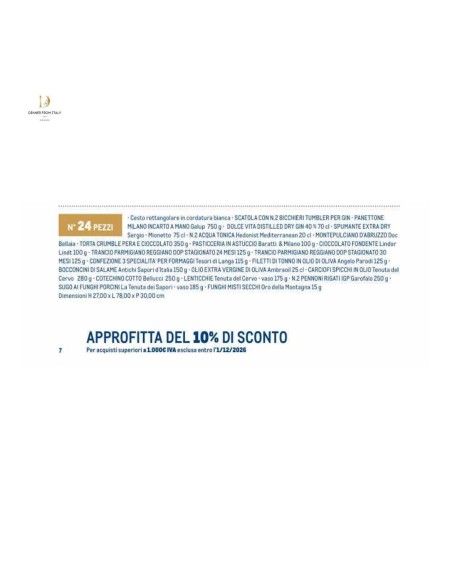 Cesto Natalizio Dolce Vita Le Cadeau 24 pezzi