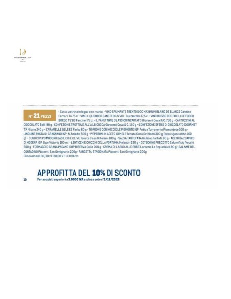 Cesto natalizio Elegance 21 pezzi