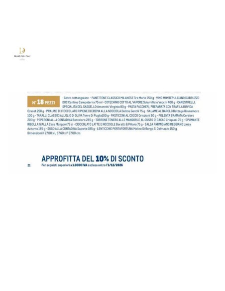 Marchesi Prioli Great Christmas Gift Basket 18 pecies