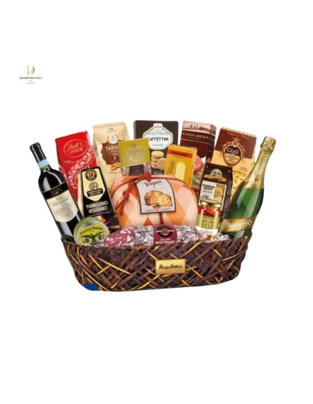 Cesto Natalizio Regalidea Prestige con specialità gastronomiche in Confezione Regalo per Natale pezzi 16