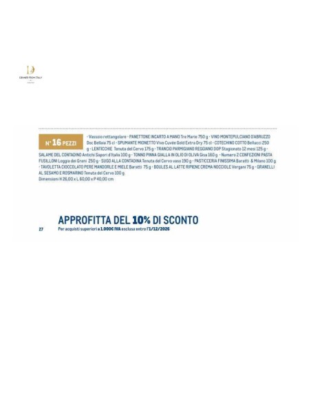 Cesto Natalizio Cortina 16 pezzi