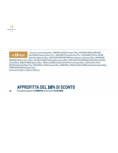 Cesto Natalizio Quadrifoglio 15 pezzi