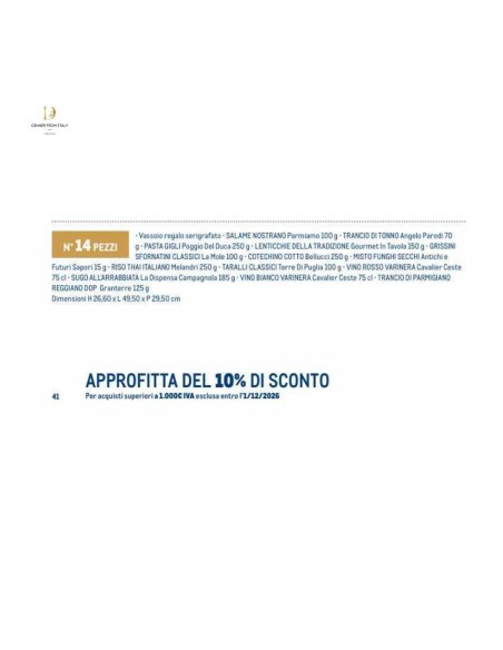 Cesto Natalizio Regalidea Re Nero con specialità gastronomiche in Confezione Regalo per Natale pezzi 15