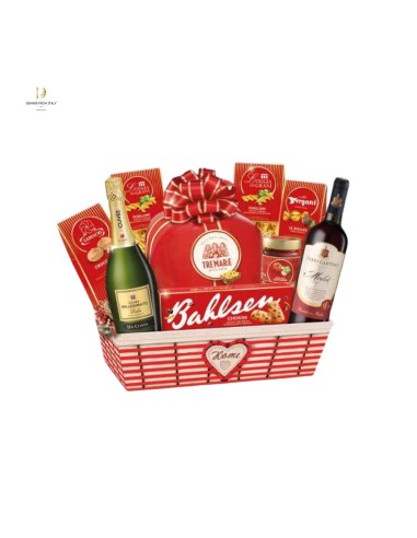 Cesto di Natale Rosso Rubino 10 pezzi
