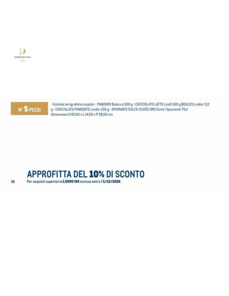 Strenna E' Natale Lindt Pandoro 5 pezzi