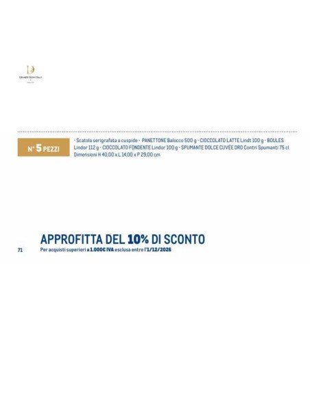 Strenna E' Natale Lindt Panettone 5 pezzi